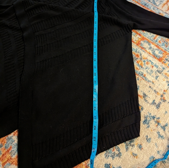 Anthropologie Women's Small Black Open Front Open Knit Detail Cardigan 150 - Picture 9 of 10